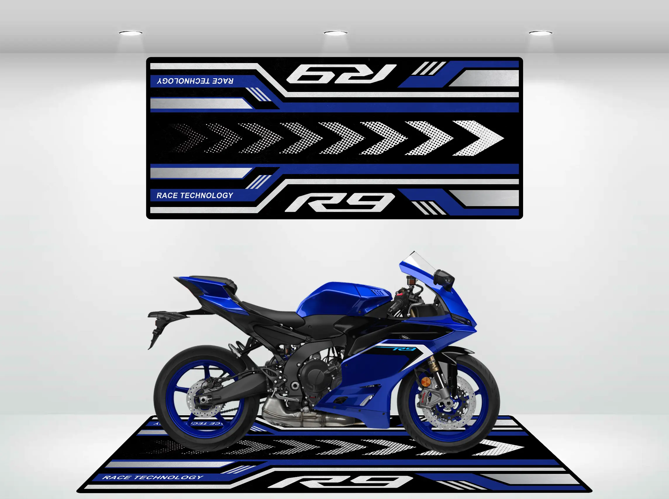 Motorcycle Mat for Yamaha R9 – Motorcycle Pit Mat