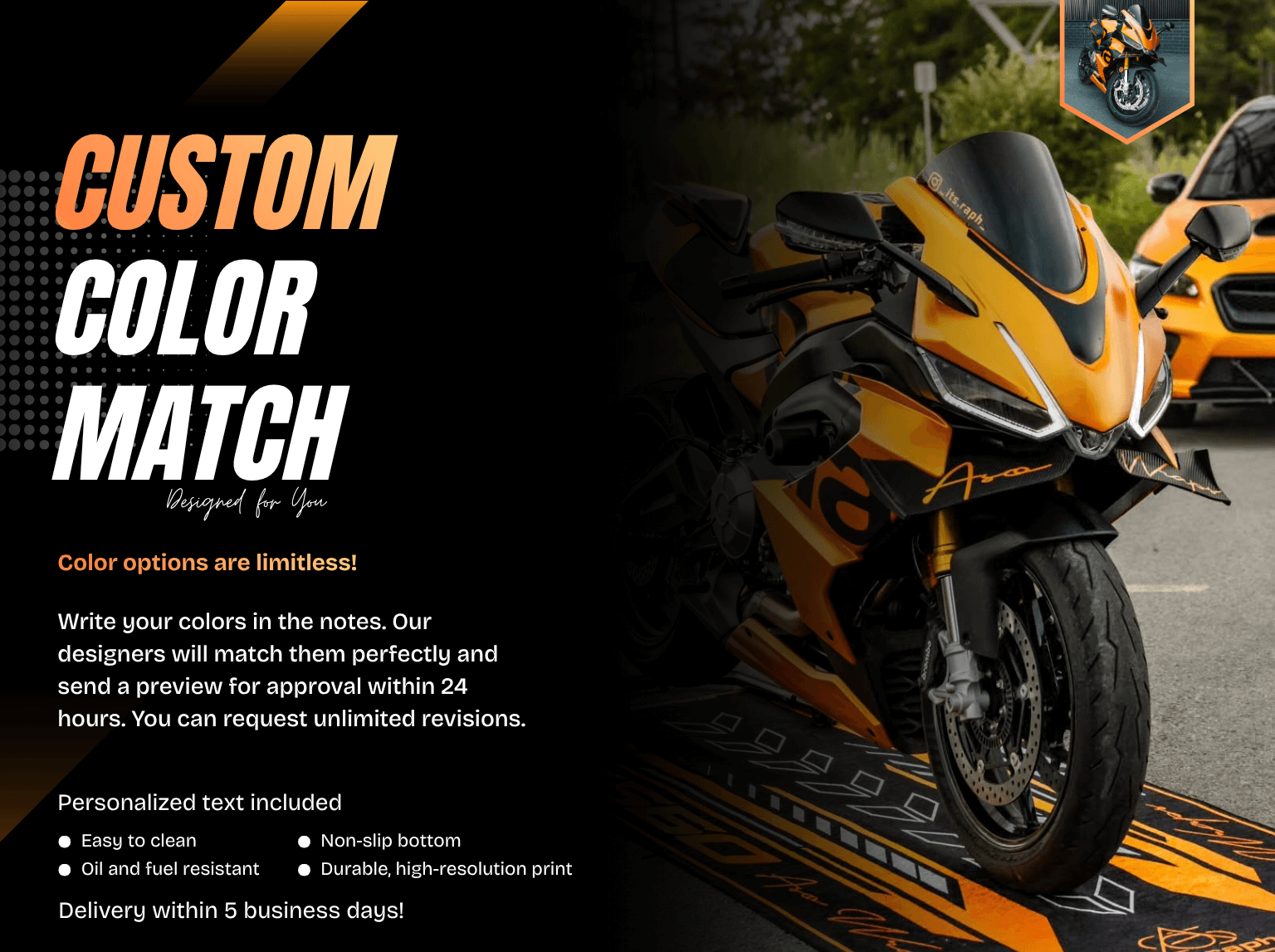Motorcycle Mat for Kawasaki Ninja 400 KRT Edition