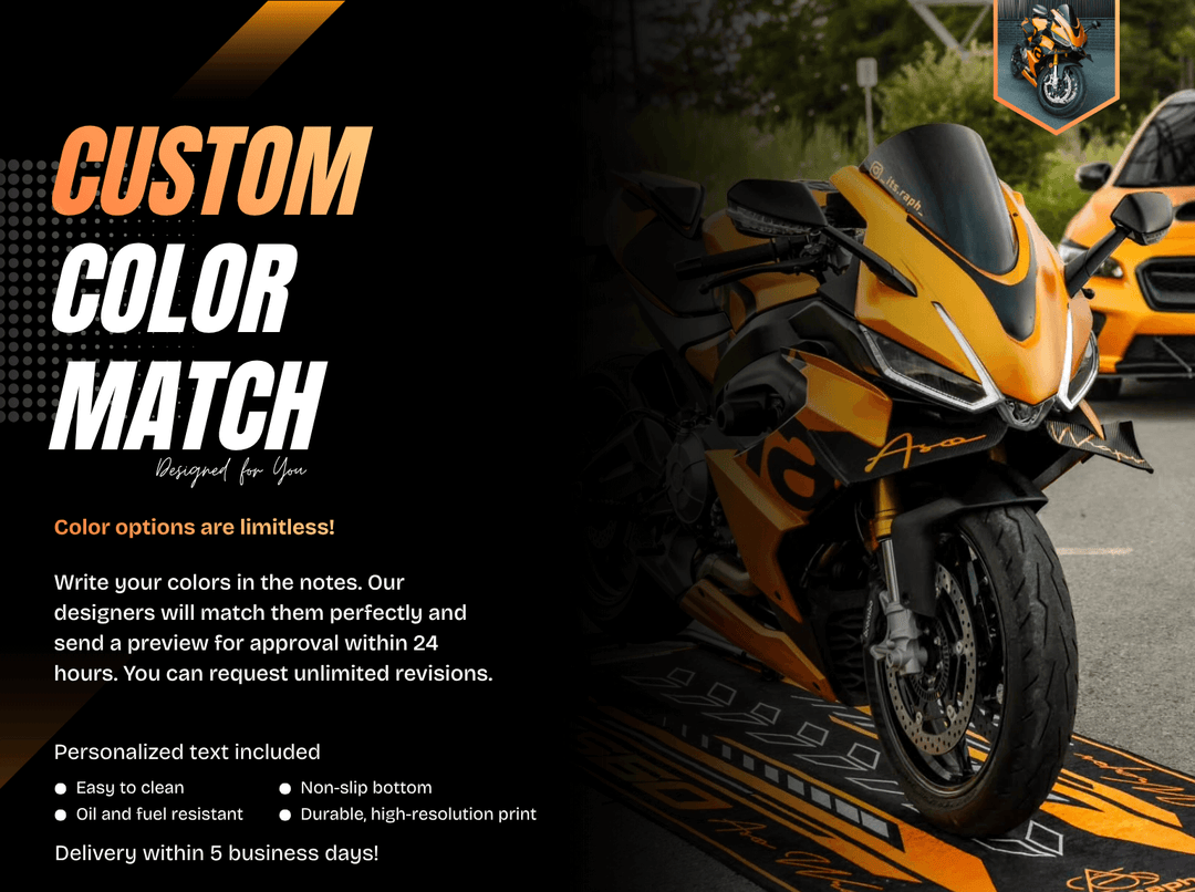 Motorcycle Mat for Ninja ZX-6R 40th Anniversary Motorcycle Mat for Ninja ZX-6R 40th Anniversary