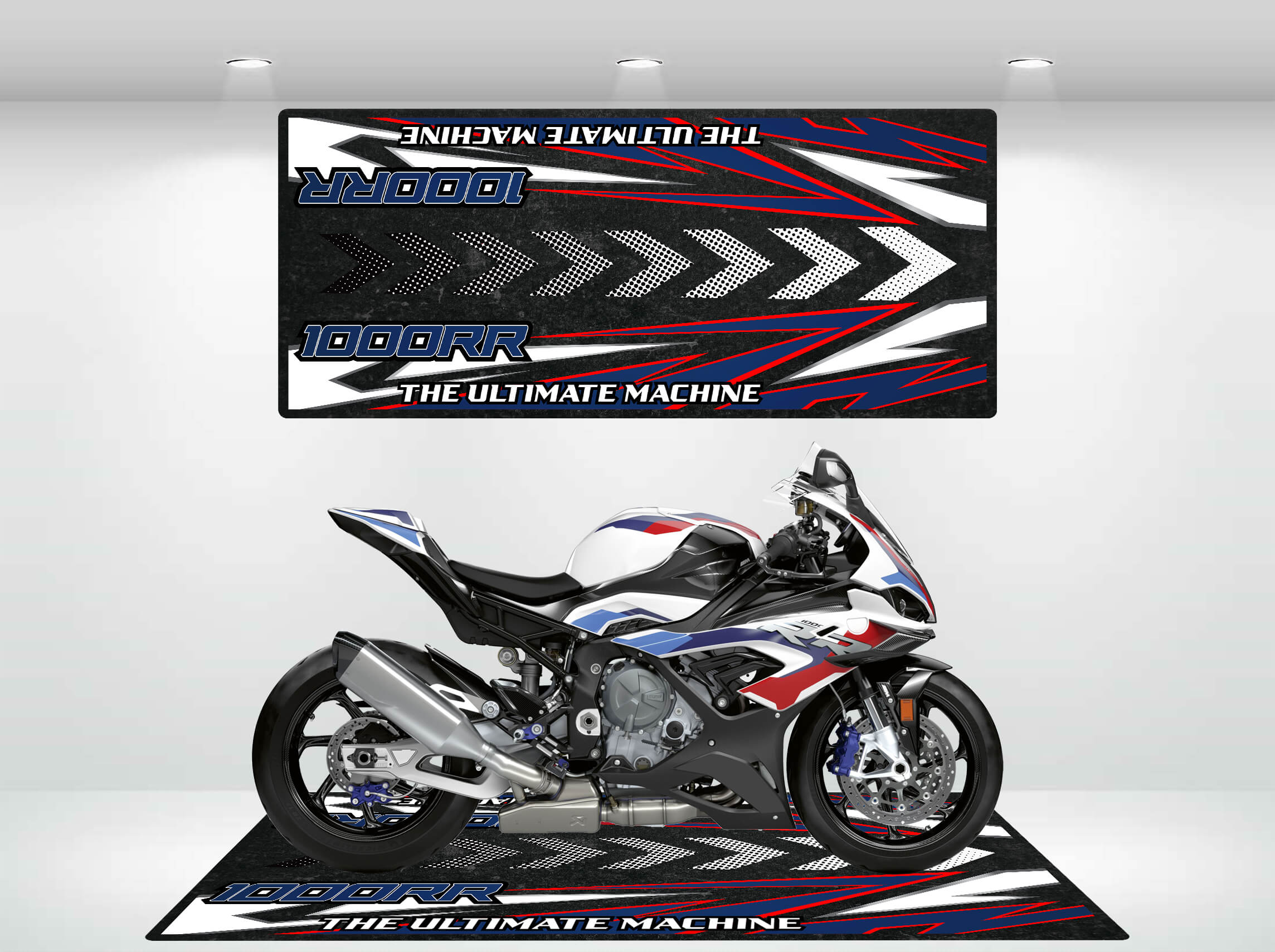 Motorcycle Mat Designed for the BMW 1000RR - Custom Pit Mat