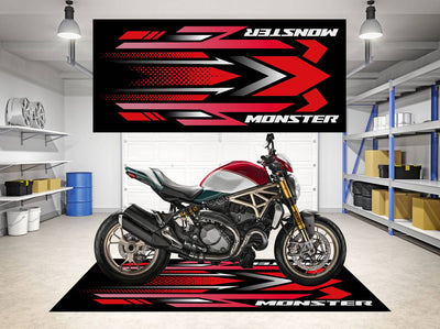 Designed Motorcycle Mat for Ducati Monster - Motorcycle Pit Mat