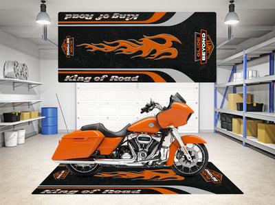 Designed Motorcycle Mat for Harley Davidson King of Road - Motorcycle Pit Mat