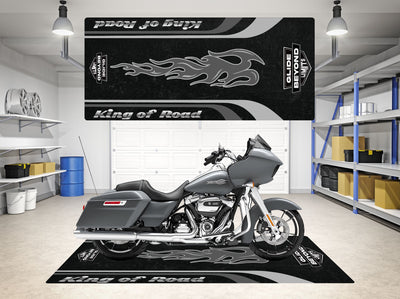 Designed Motorcycle Mat for Harley Davidson King of Road Glide Beyond Limits - Motorcycle Pit Mat