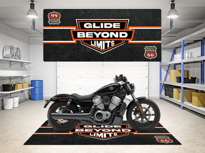 Designed Motorcycle Mat for Harley Davidson Universal - Motorcycle Pit Mat