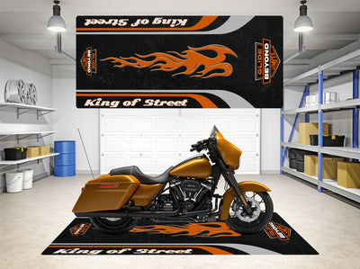 Designed Motorcycle Mat for Harley Davidson King of Street - Motorcycle Pit Mat
