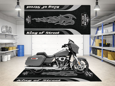 Designed Motorcycle Mat for Harley Davidson King of Street - Motorcycle Pit Mat