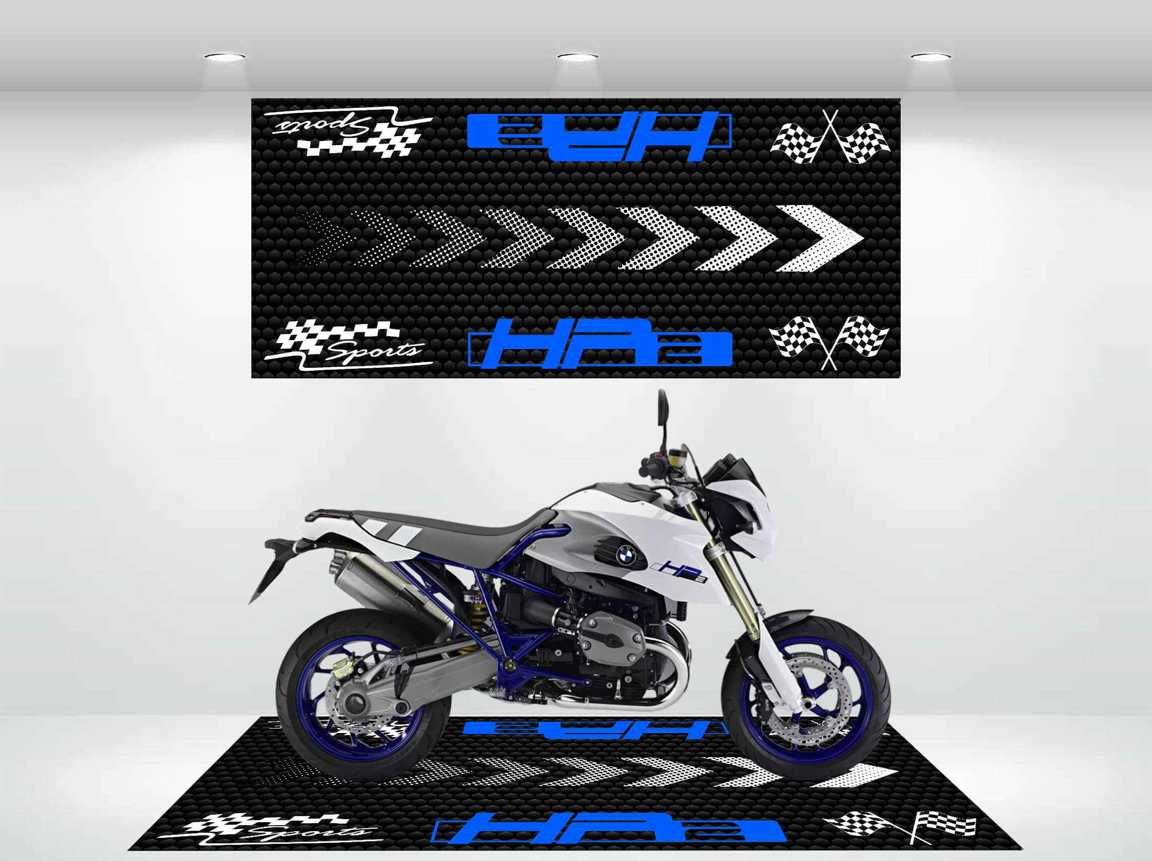 Motorcycle Mat Designed for the BMW HP2 - Custom Design