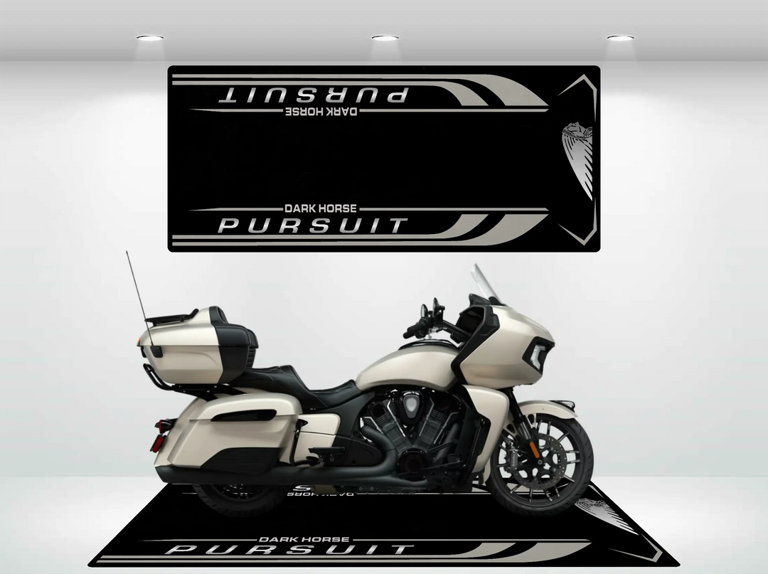 Silver Quartz smoke motorcycle mat designed for Indian Motorcycle Rug