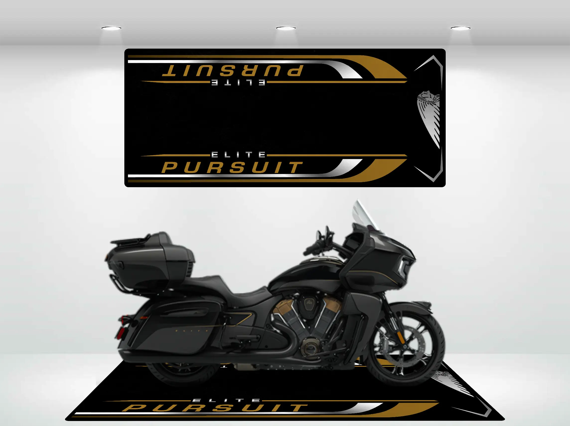 SHADOWS セットアップ Motorcycle Mat for Indian Pursuit Elite – Motorcycle Pit Mat