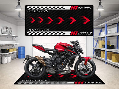 Designed Motorcycle Mat for MV Agusta Brutale 1000RR - Motorcycle Pit Mat