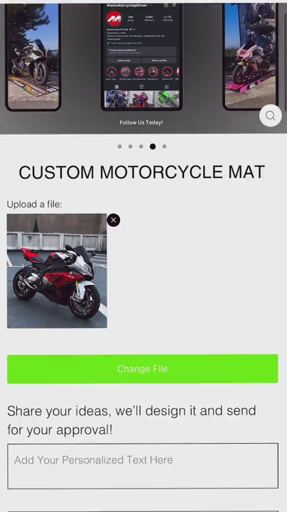 How can I order a custom motorcycle mat?