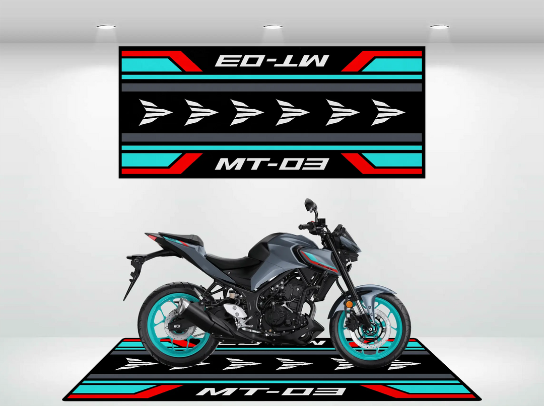 Designed Pit Mat for Yamaha MT-03 Motorcycle