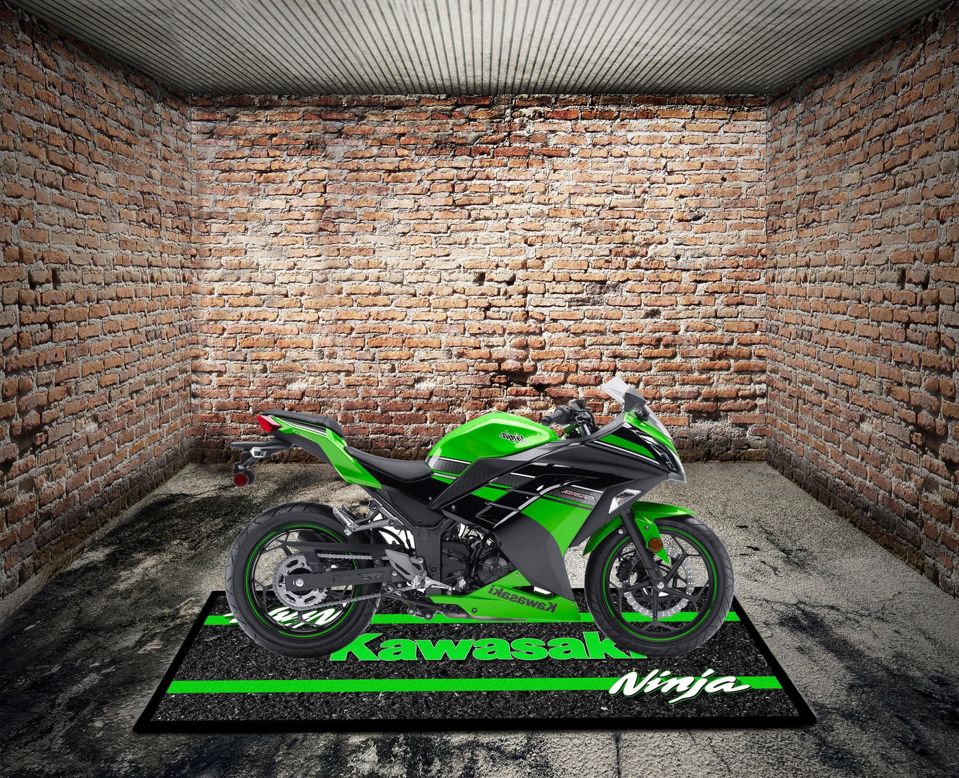 Designed Motorcycle Mat for Kawasaki Ninja - Motorcycle Pit Mat